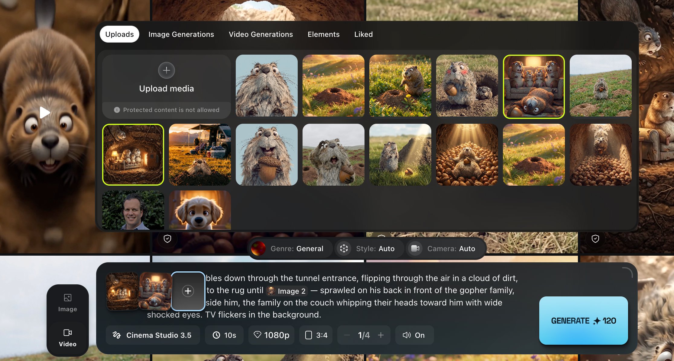 Higgsfield upload and reference selection