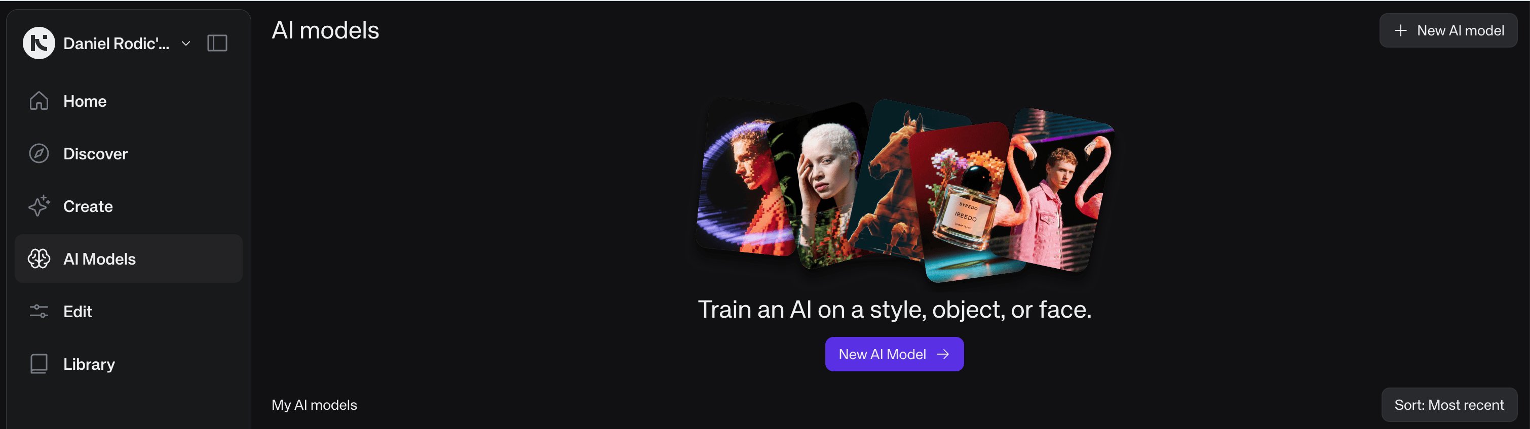 Kive AI Models sidebar