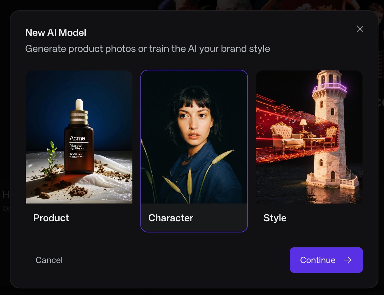 Kive New AI Model dialog